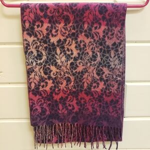 V. FRAAS Pink and Purple Floral Scarf